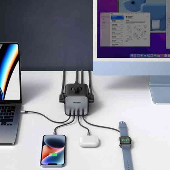 Зарядний пристрій 4xUSB 65W DigiNest Cube (2хUSB-C+2xUSB-A) CD268 Ugreen (60113) Київ
