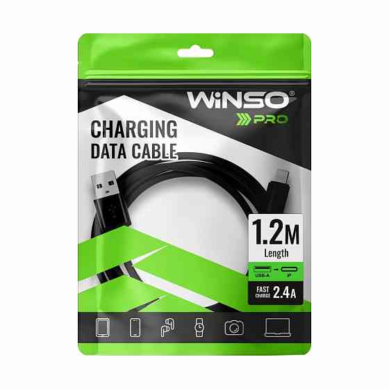 Кабель Winso Pro USB to Lightning TPE 1,2м чорний Львів