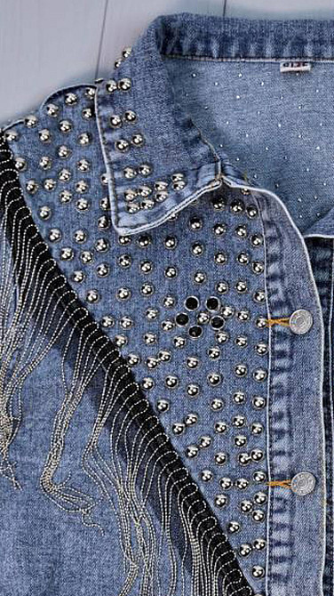 Джинсовая куртка женская оверсайз с бахрамой р 42-46 Харьков - изображение 6