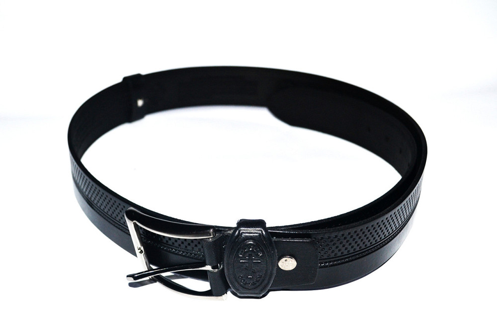 Ремінь шкіряний з молитвою всередині ширина(мм) 40, довжина 1200 Одеса - фото 1