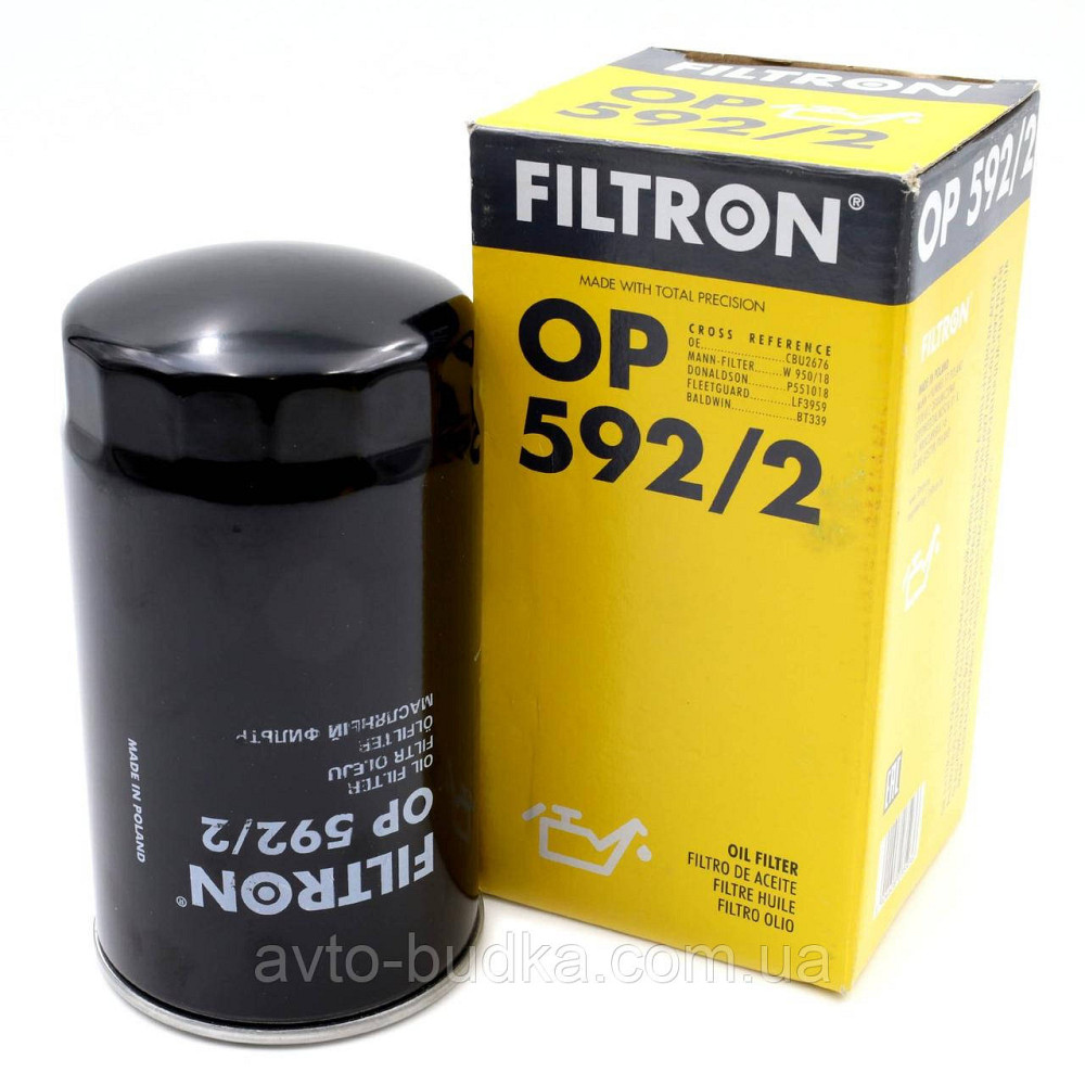 Фільтр масляний на Kamaz 4308 Filtron OP592/2 Новый Роздол - изображение 1