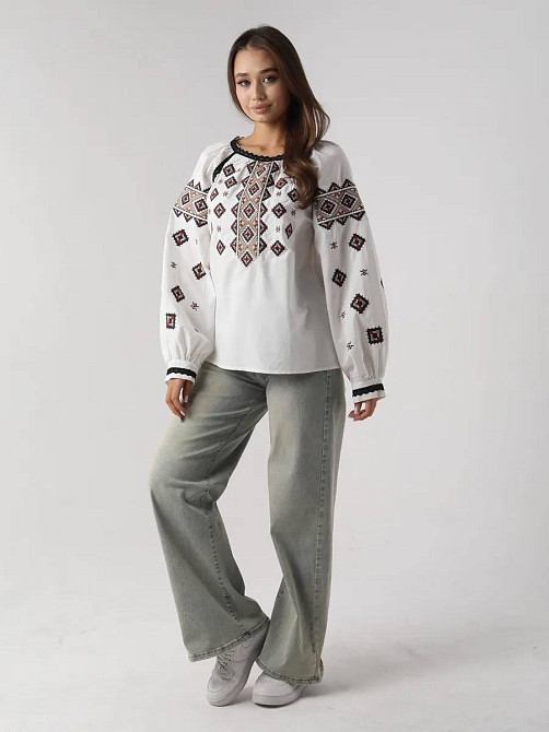 Женская современная вышиванка  80% хлопок, 20% полиэстер 46 Одесса - изображение 4