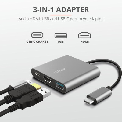 Концентратор Trust Dalyx 3-in-1 Multiport USB-C (23772) Винница - изображение 2