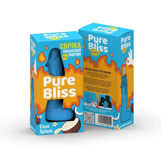 Ароматна свічка пікантної форми Pure Bliss Blue Coco Splash (Кокосове молоко) 18 см Львів