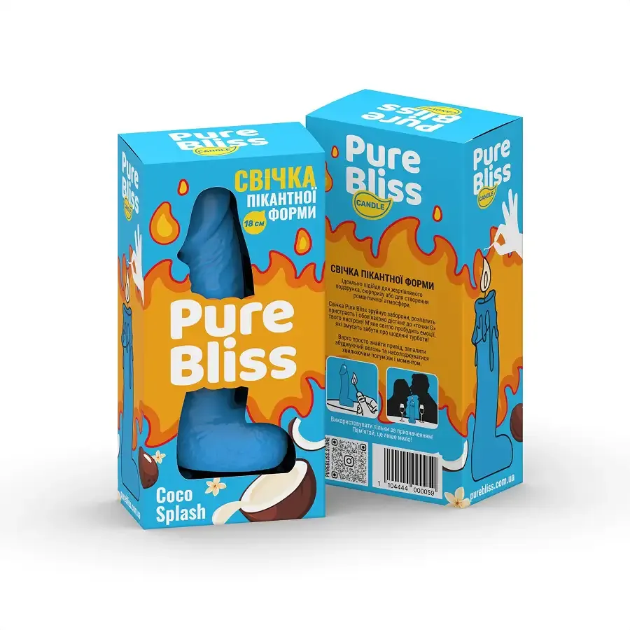 Ароматна свічка пікантної форми Pure Bliss Blue Coco Splash (Кокосове молоко) 18 см Львов - изображение 6