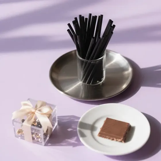 Многоразовые металлические соломинки черные, 4 шт. Киев