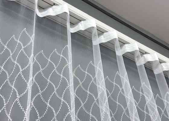 Тюль фатин с вышивкой и люрексом цвет белый 1576т Киев