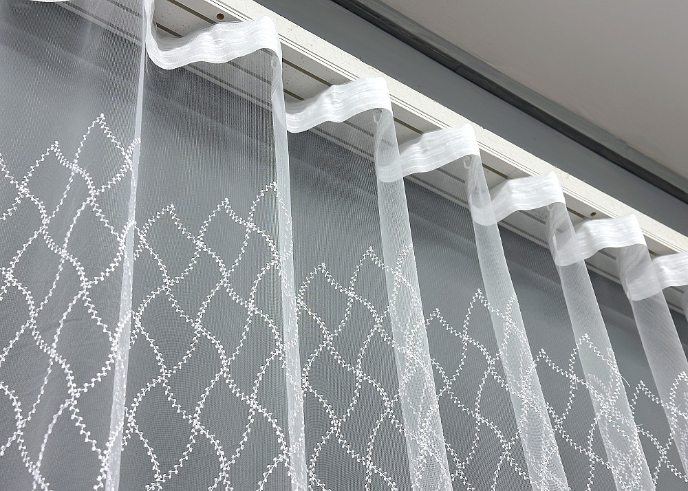 Тюль фатин с вышивкой и люрексом цвет белый 1576т Киев - изображение 5