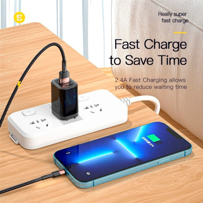 Дата кабель USB 2.0 AM to Lightning 2.0m 2.4A black Essager (EXCL-XCA01) Вінниця - фото 4