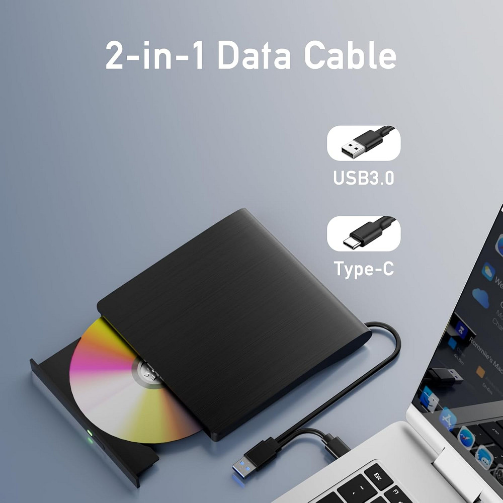 Зовнішній Blu-ray/DVD±R/RW, CD±R/RW привід CB 31005 підключення DVD±R/RW, CD±R/RW (товар з вітрини) Луцьк - фото 2