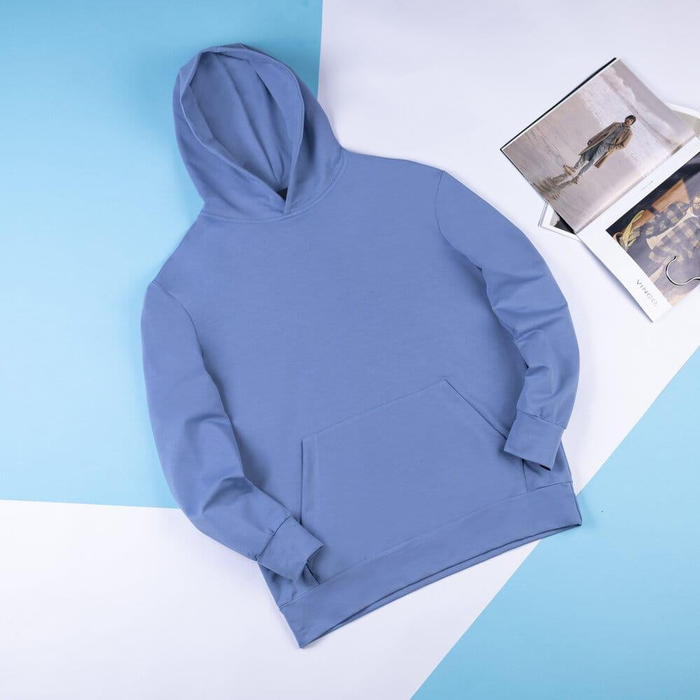 Чоловіче демісезонне худі з капюшоном світле синє Pobedov 001 Київ - фото 2