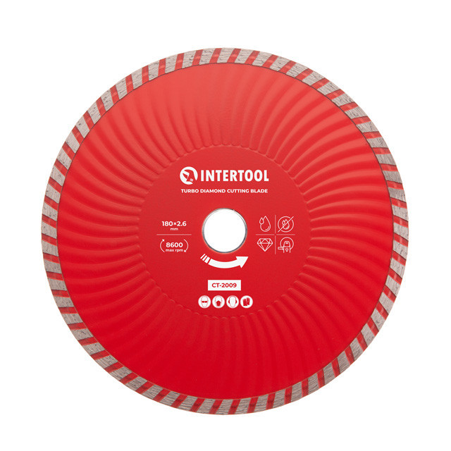 Диск отрезной алмазный Turbo, 180 мм, 22-24%, 8600 об/мин INTERTOOL CT-2009 Киев - изображение 4
