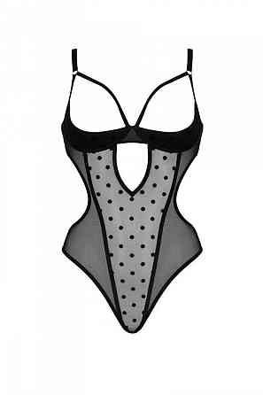 Еротичне боді Passion MARINA BODY, XXL/XXXL, black, з відкритими чашками Sex Aura Київ