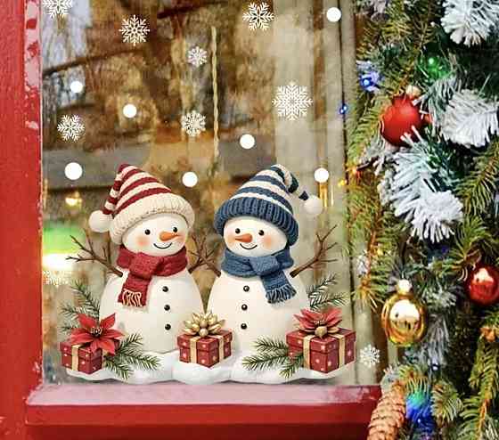 Новорічна наліпка на скло двостороння 