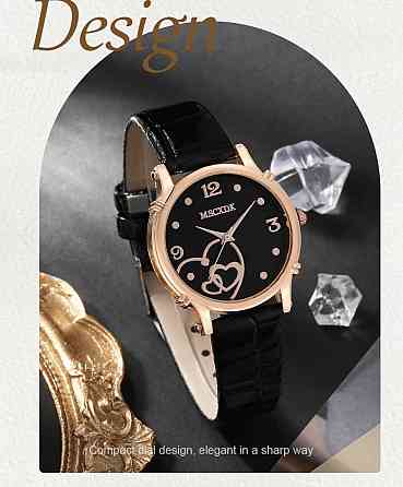 Подарочный набор для женщин: наручные часы 2 кольца ожерелье и 4 серьги 2 заколки в подарочной коробочке Киев