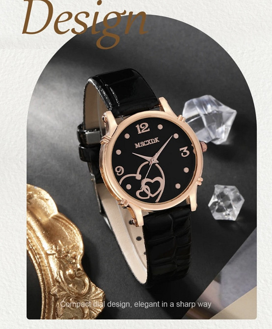 Подарочный набор для женщин: наручные часы 2 кольца ожерелье и 4 серьги 2 заколки в подарочной коробочке Киев - изображение 6