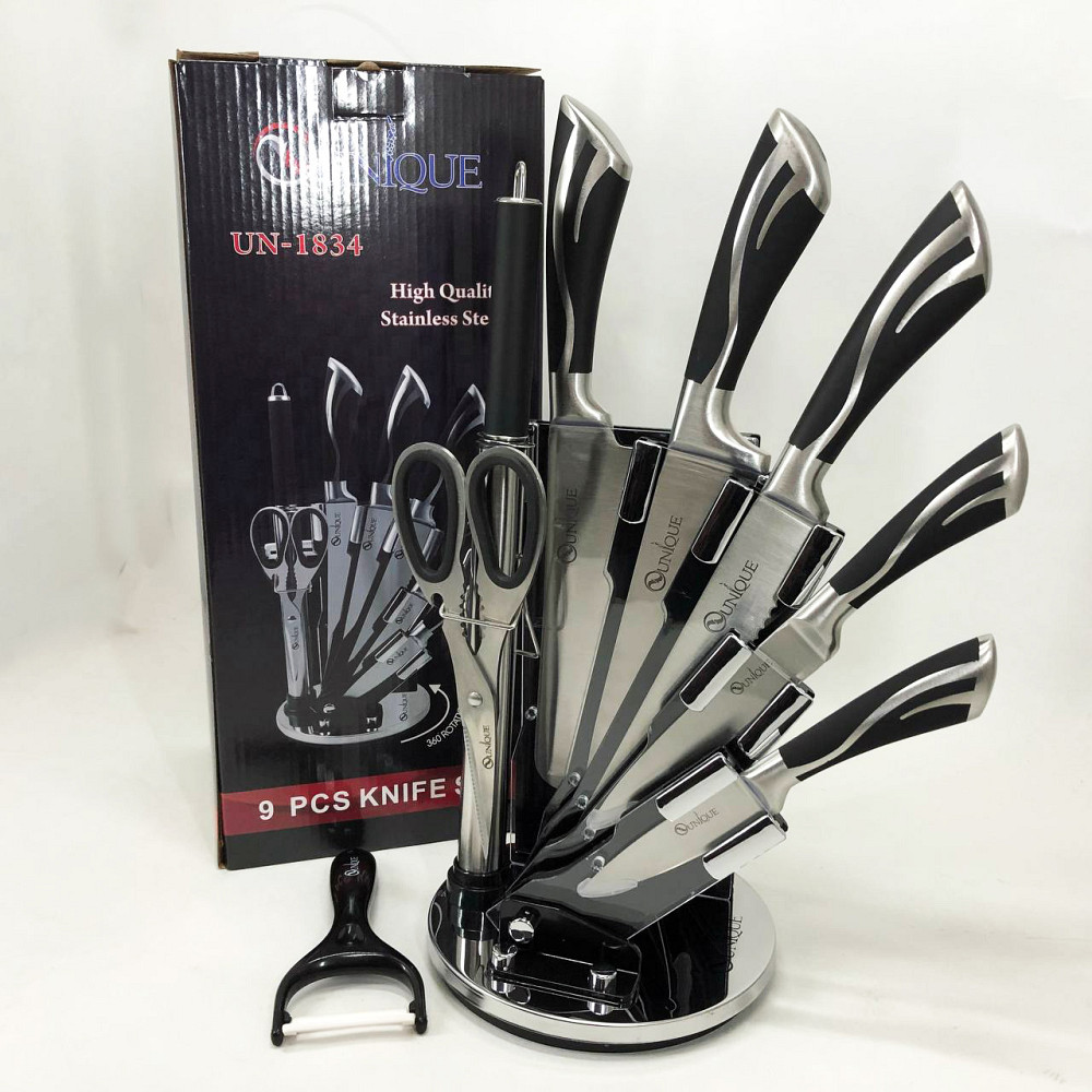 Набір ножів для готування UNIQUE UN-1834, Кухонні ножі для готування, Кухонні ножі з хорошої сталі JB-28 Львів - фото 3