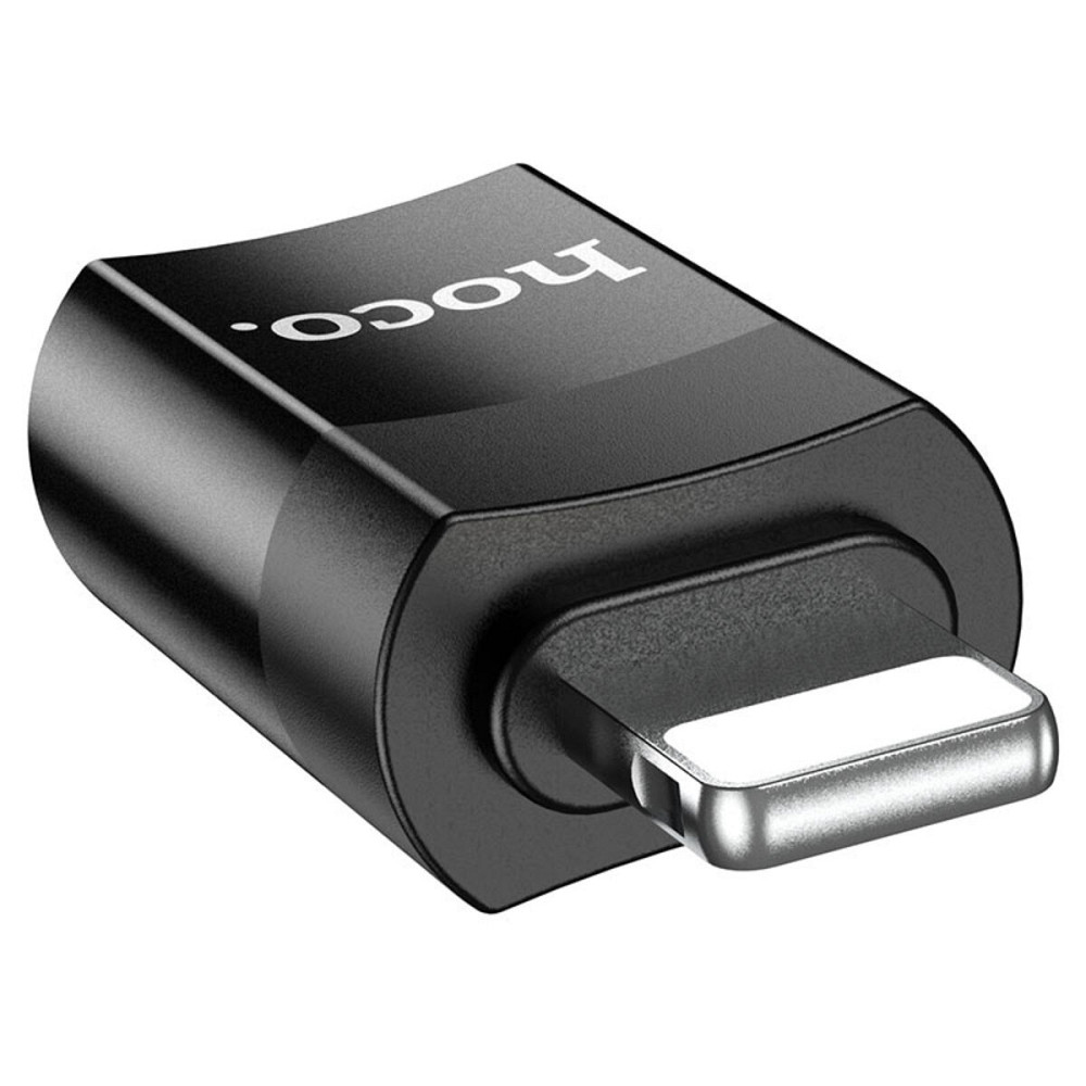 Кабель-перехiдник HOCO UA17 iP Male to Type-C female USB2.0 adapter Black Київ - фото 3
