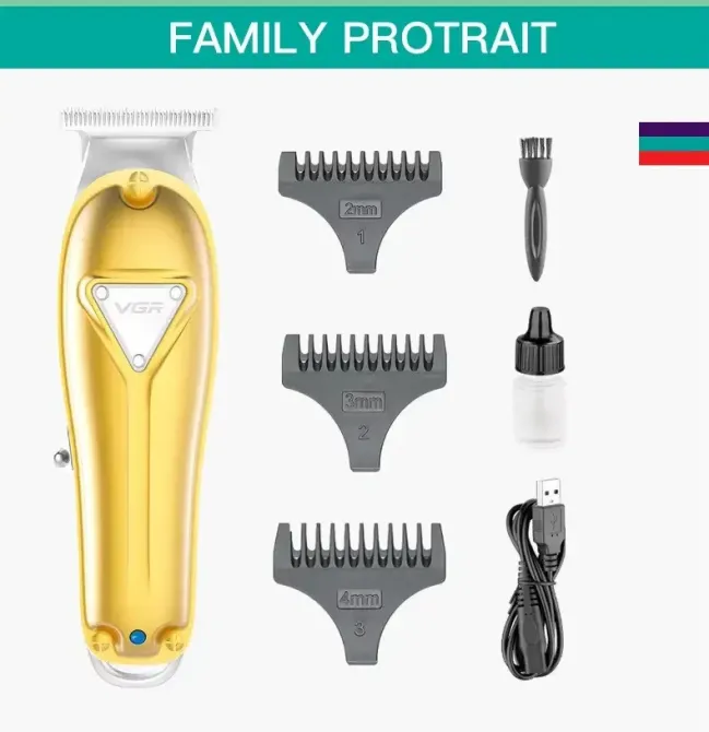 Машинка для стрижки волосся VGR V-057 акумуляторна, USB зарядка, компактна і потужна Одеса - фото 2