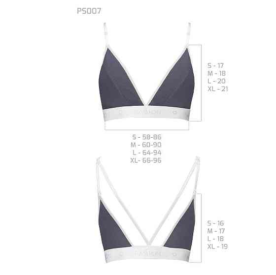 Спортивний топ з подвійними бретелями Passion PS007 TOP L, dark grey Sex Aura Київ