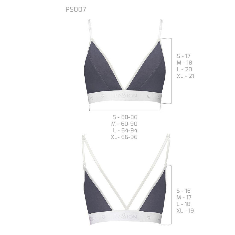 Спортивний топ з подвійними бретелями Passion PS007 TOP L, dark grey Sex Aura Київ - фото 5