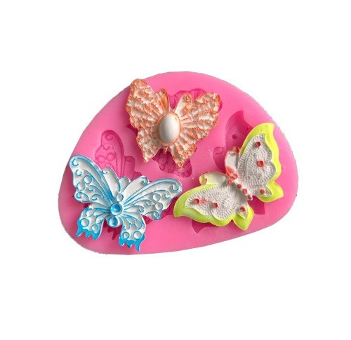 Молд силіконовий Метелики 93 на 70 мм рожевий Київ - фото 5