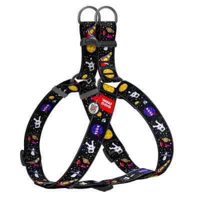 Шлей для собак WAUDOG Nylon с QR паспортом "NASA" пластиковый фастекс XL (324-0047) Винница