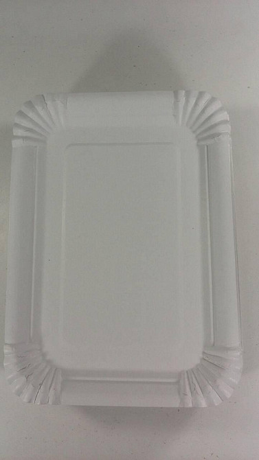 Тарілка паперова прямокутна 210*150 мм Біла 50шт (1 пач.) Харків - фото 1