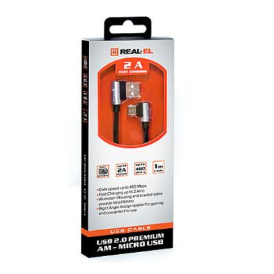 Дата кабель USB 2.0 AM to Micro 5P 1.0m Premium black REAL-EL (EL123500031) Винница - изображение 5