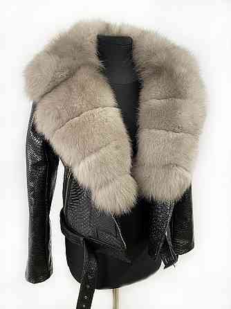 Куртка косуха женская с натуральным мехом песца под Соболь р 50 Харьков