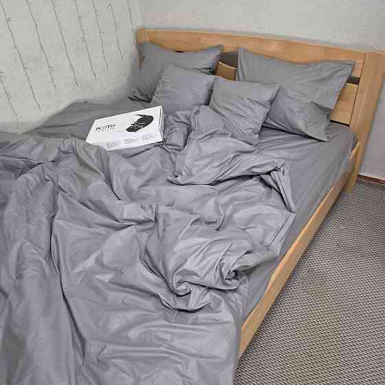 Постельное белье из ранфорса семейный Richman 150-215 см (2шт) 70-70 2шт с резинкой серый Днепр