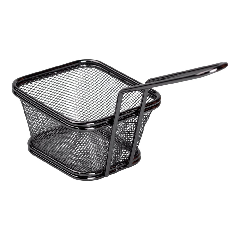 Кошик сервірувальний для подачі картоплі фрі та снеків 10.5×9×5.5 см Чорний HP-19-4-S-B Коломия - фото 2