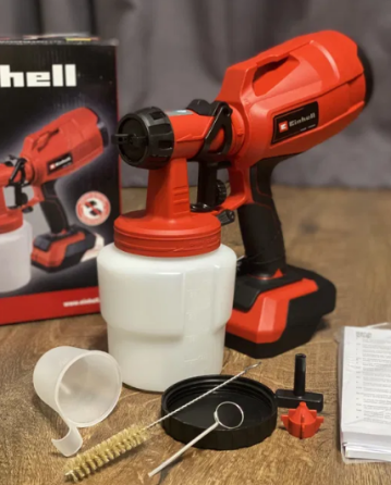 Набір! Фарборозпилювач Einhell TC-SY 18/60 Li - Solo + акб 18V 2,5 Ah + зарядне : 650 мл/хв., 60 DIN, 800 мл Київ