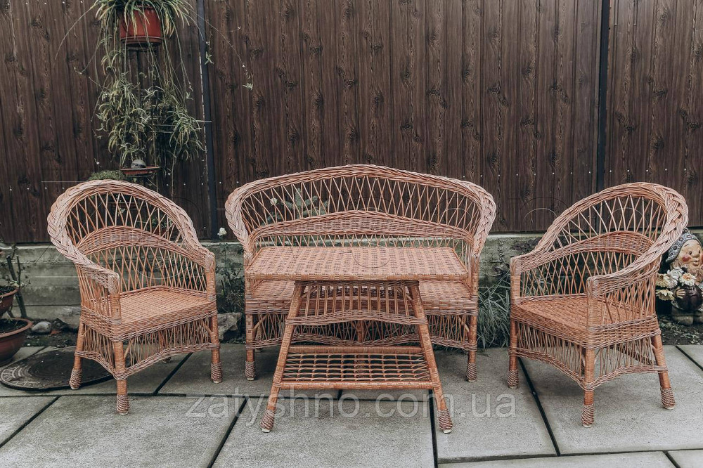 Комплект плетеной мебели с диваном | кресла плетеные из лозы | плетеные кресла стол диван Киев - изображение 2