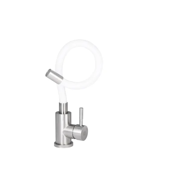 Змішувач для кухні Lidz Aria 015F3 з гнучким виливом (k35) LDARI015F3WHI43362 White / Nickel Київ