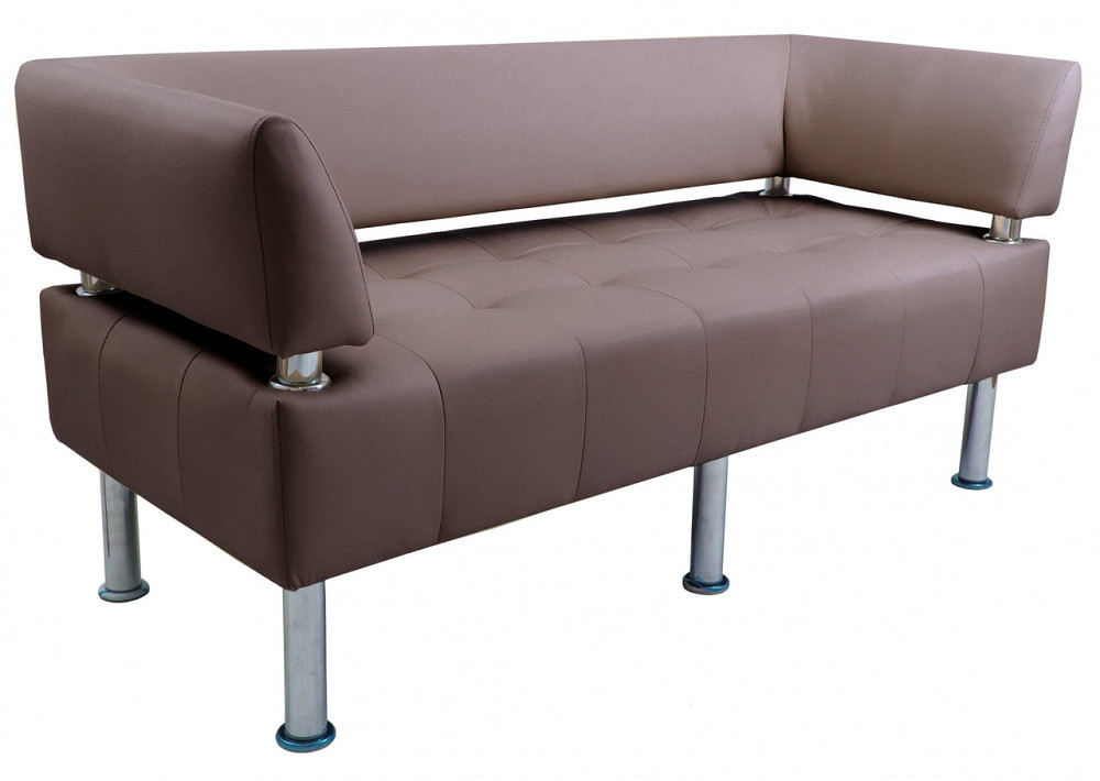 Диван Flay Office двійка зі спинкою та підлокітниками 1550х650х750 Коричневий Київ - фото 2