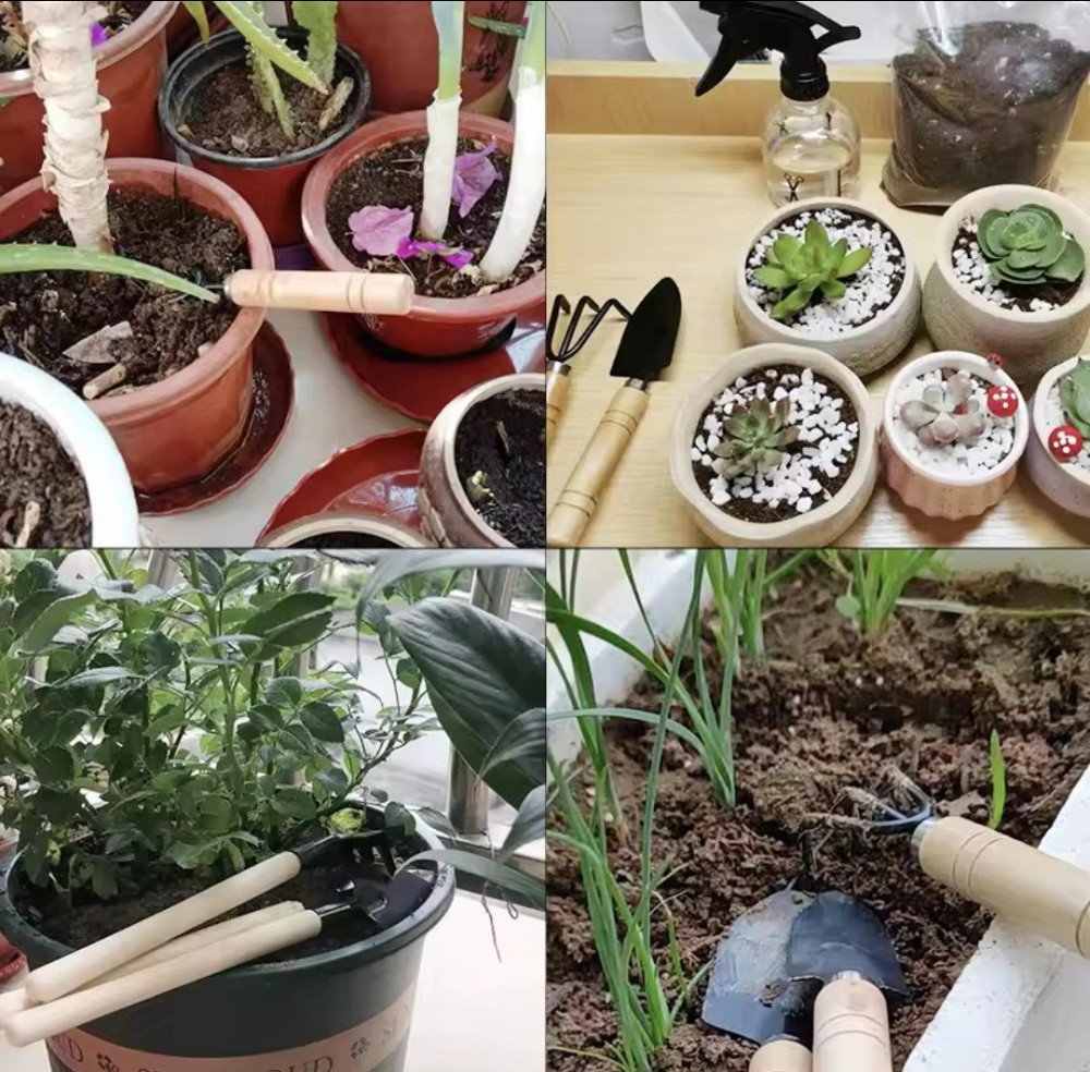 Мини-набор садовых инструментов 3 шт черный Киев - изображение 8