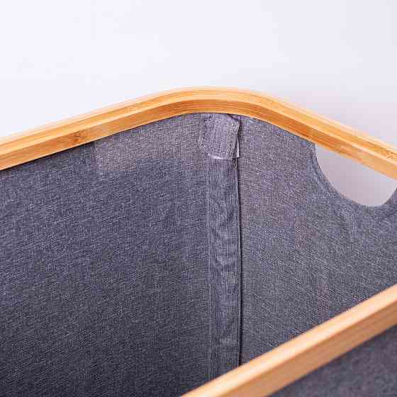 Кошик для білизни текстильний з кришкою 70л сірий складаний 40х30х60 см HP-41-16 Київ