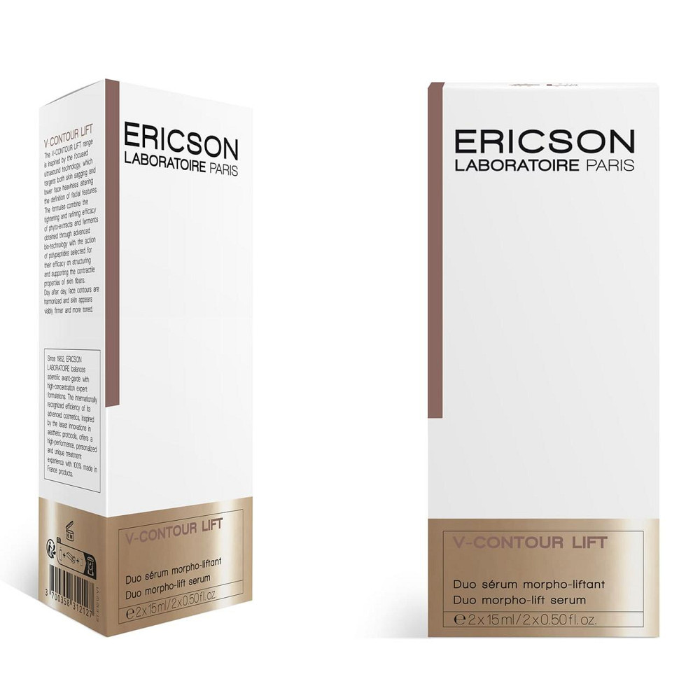 Двофазна сироватка для удосконалення контурів обличчя V-CONTOUR LIFT SERUM ERICSON LABORATOIRE, 2*15 мл Дніпро - фото 2