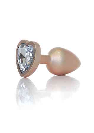 Анальная металлическая пробка Plug-Jewellery Pearl Gold Heart PLUG- Clear S Sex Aura Киев