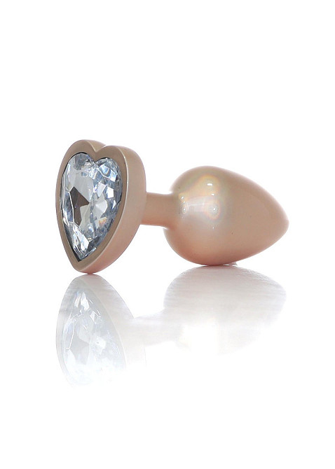 Анальная металлическая пробка Plug-Jewellery Pearl Gold Heart PLUG- Clear S Sex Aura Киев - изображение 1