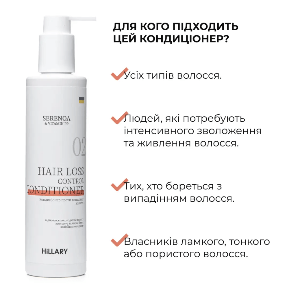 Комплекс проти випадіння волосся Serenoa & РР Hair Loss Control Hillary Київ - фото 3