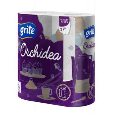 Бумажные полотенца Grite Orchidea 3 слоя 2 рулона (4770023348415) Винница