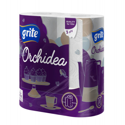Бумажные полотенца Grite Orchidea 3 слоя 2 рулона (4770023348415) Винница - изображение 1