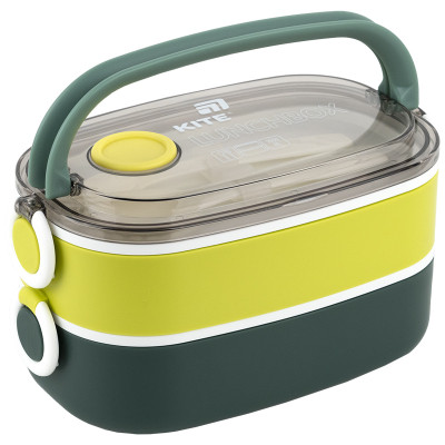 Ланч-бокс Kite подвійний з наповненням 1600 мл, зелений (K25-1181-3) Винница - изображение 8