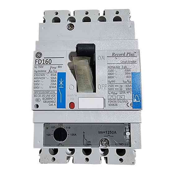 Автоматичний вимикач FDN36TD125GD 125A 3P Луцк