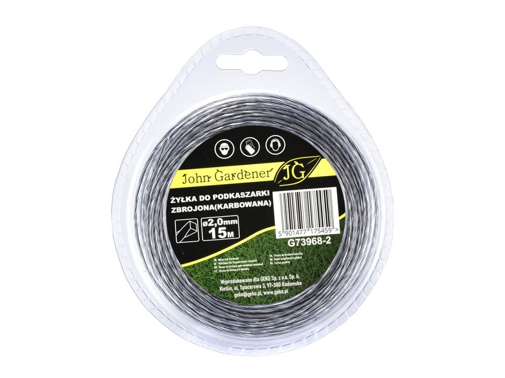 Жилка косарки армована скручена 15м 2,0мм "JohnGardener" Київ - фото 1