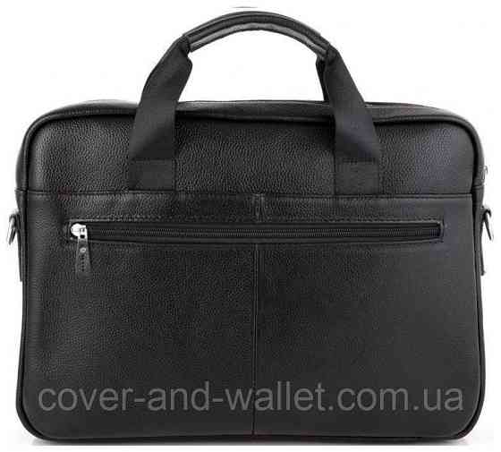 Офисная мужская сумка из натуральной кожи черного цвета ST Leather Киев