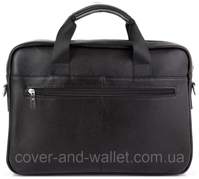 Офісна чоловіча сумка із натуральної шкіри чорного кольору ST Leather Київ - фото 2