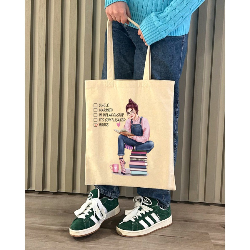 Екошопер BookOpt BK4068 "BOOKS - джерело знань" бежевий Київ - фото 7